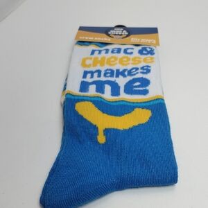 Mac & Cheese Blue and Yellow Crew Socks